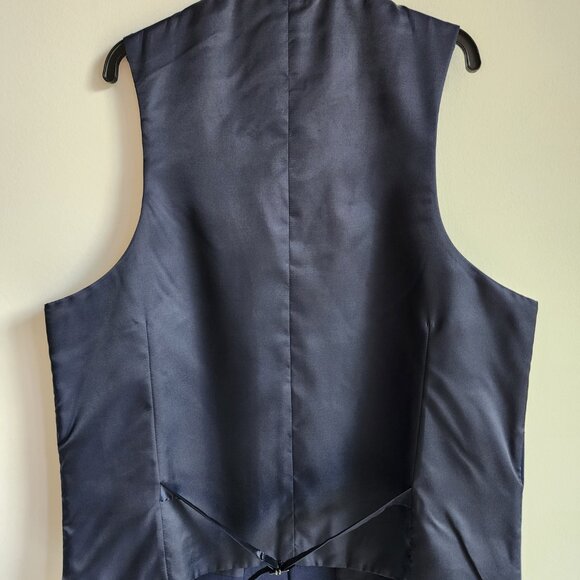 Size 18 Boys Vest Navy Blue Wedding Ringbearer Jos A Bank Kids Polyester Nwt New - Picture 16 of 17